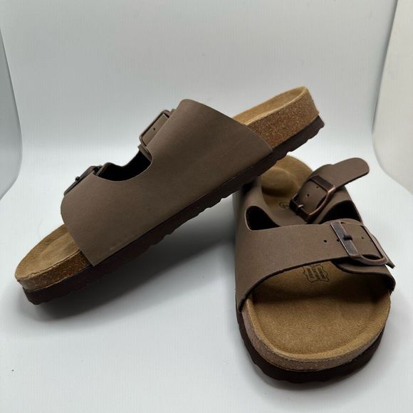 CUSHIONAIRE Women's Cork Footbed Sandal With +Comfort 6 BROWN - Picture 7 of 7